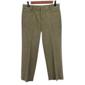 Banana Republic Logan Pants Women's 0 Olive Green Metallic Straight Dress Ankle